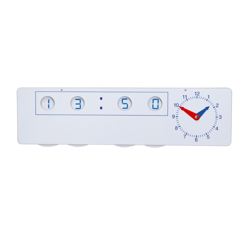 Clock analogue-digital teacher