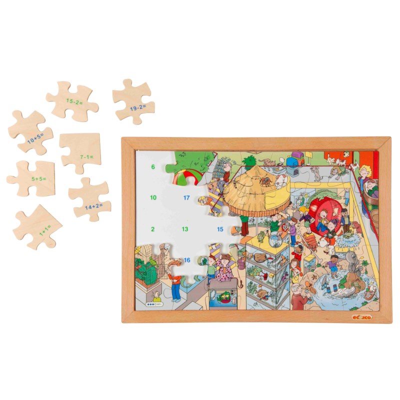 Math puzzle up to 20 - addition and subtraction (set 1)